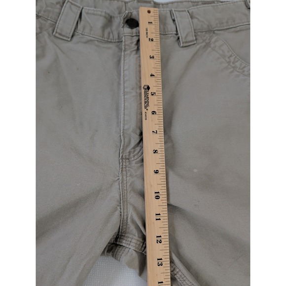Carhartt Carpenter Pants Mens 34x32 Tan B151 Dungaree Fit Utility Work Cotton - Picture 12 of 14